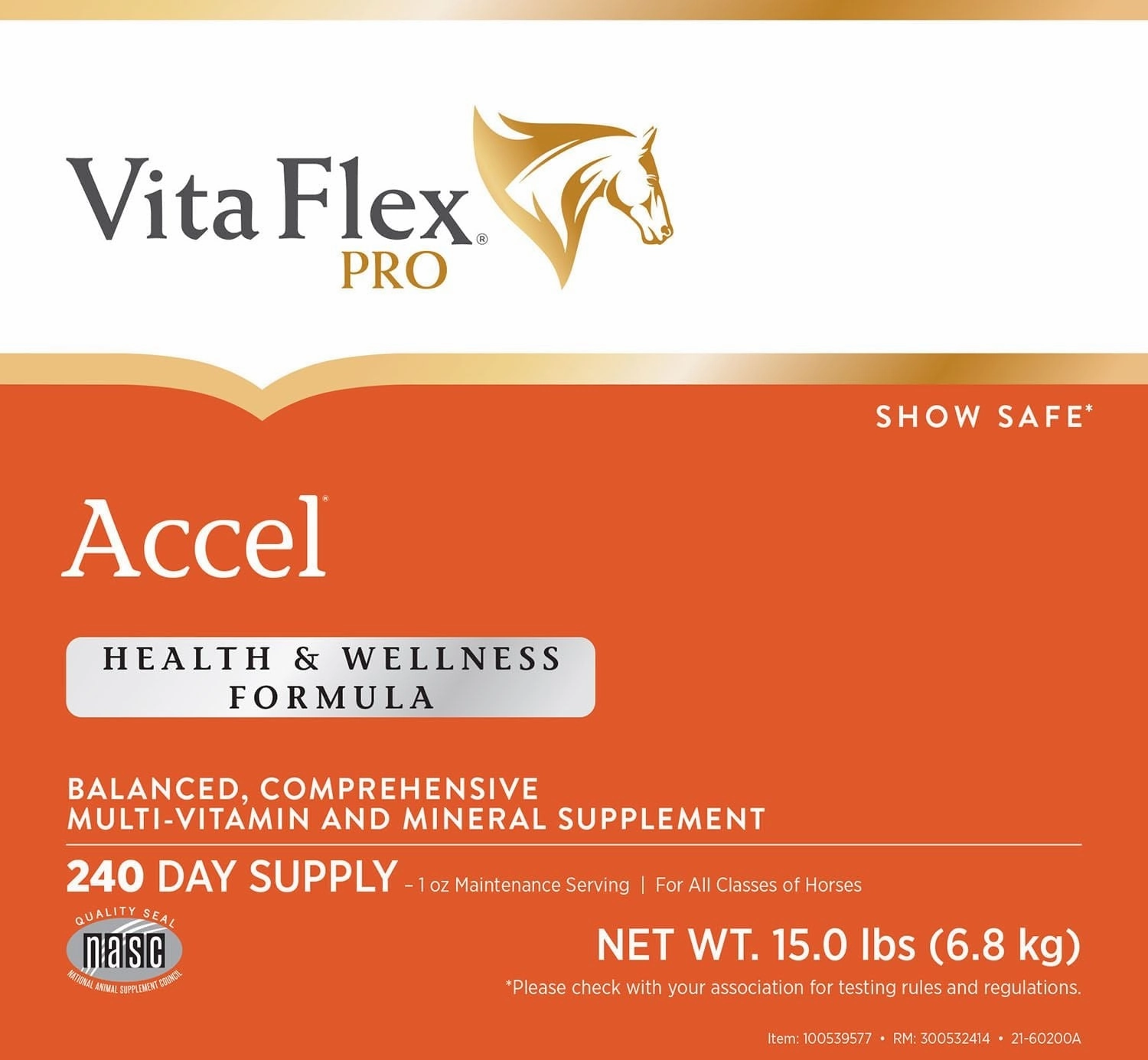 Vita Flex Pro Accel Health & Wellness Formula, Supplement for Horses