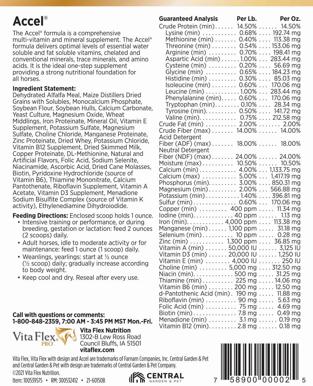 Vita Flex Pro Accel Health & Wellness Formula, Supplement for Horses