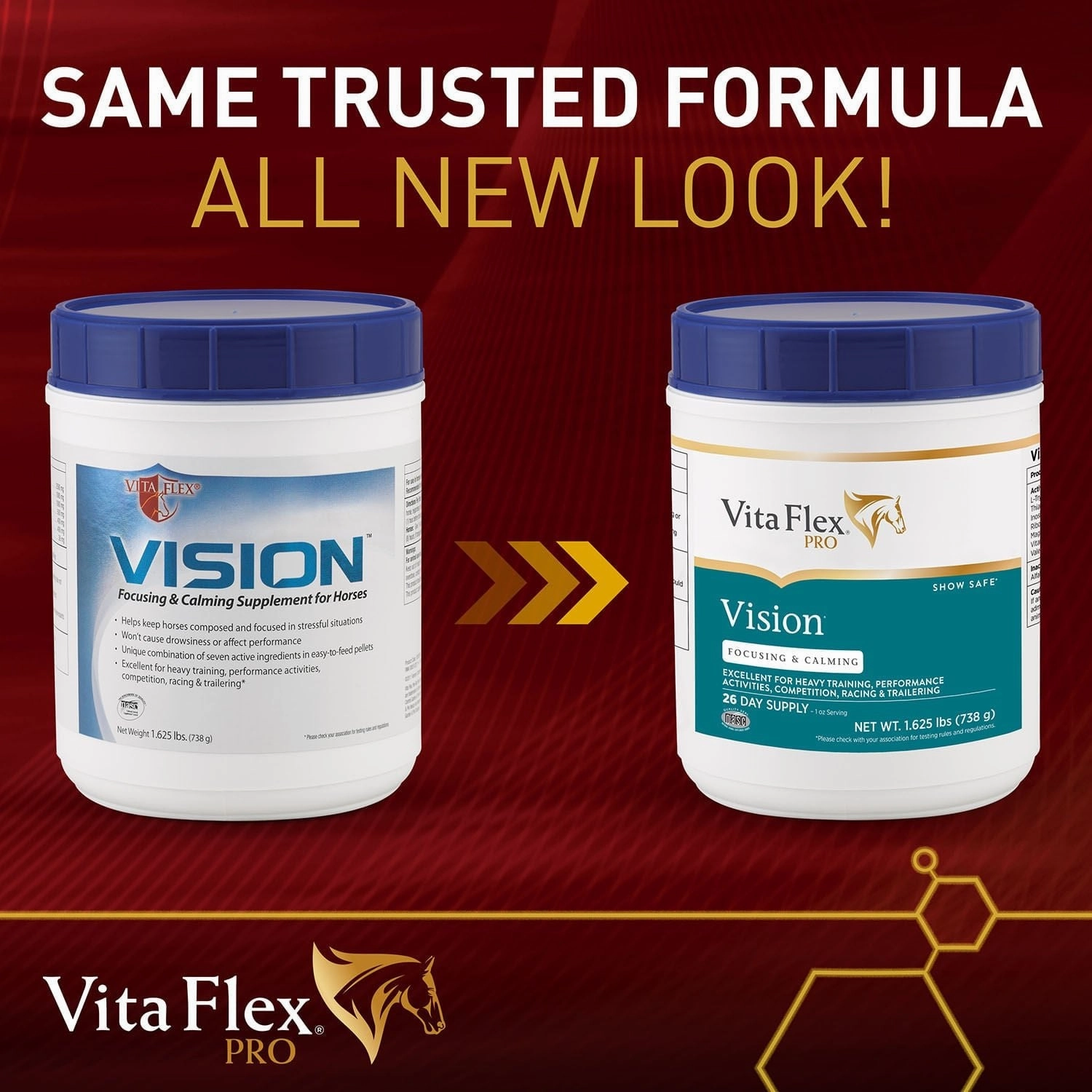 Vita Flex Vision Focusing and Calming Supplement for Horses, 1.625 Pounds