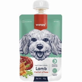 Wanpy Lamb, Carrot & Pea Tasty Meat Paste Dog Treat 90g