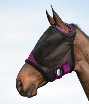 Weatherbeeta ComFITec Durable Mesh Horse Fly Mask, Black/Purple