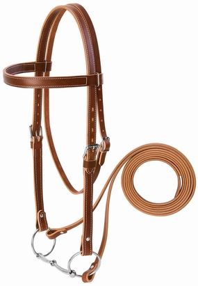 Weaver Leather Draft Horse 3 Piece - Bridle, Reins, & Snaffle Bit Set