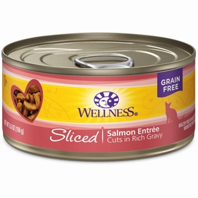 Wellness Complete Health Sliced Salmon Entree Grain-Free Canned Cat Food 156g