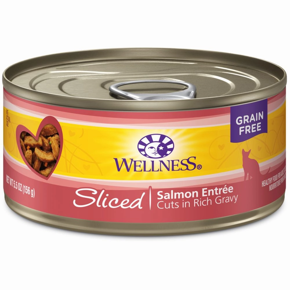 Wellness Complete Health Sliced Salmon Entree Grain-Free Canned Cat Food 156g