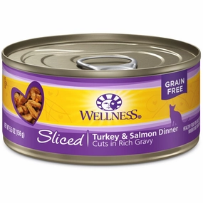 Wellness Complete Health Sliced Turkey & Salmon Dinner Grain-Free Canned Cat Food 156g