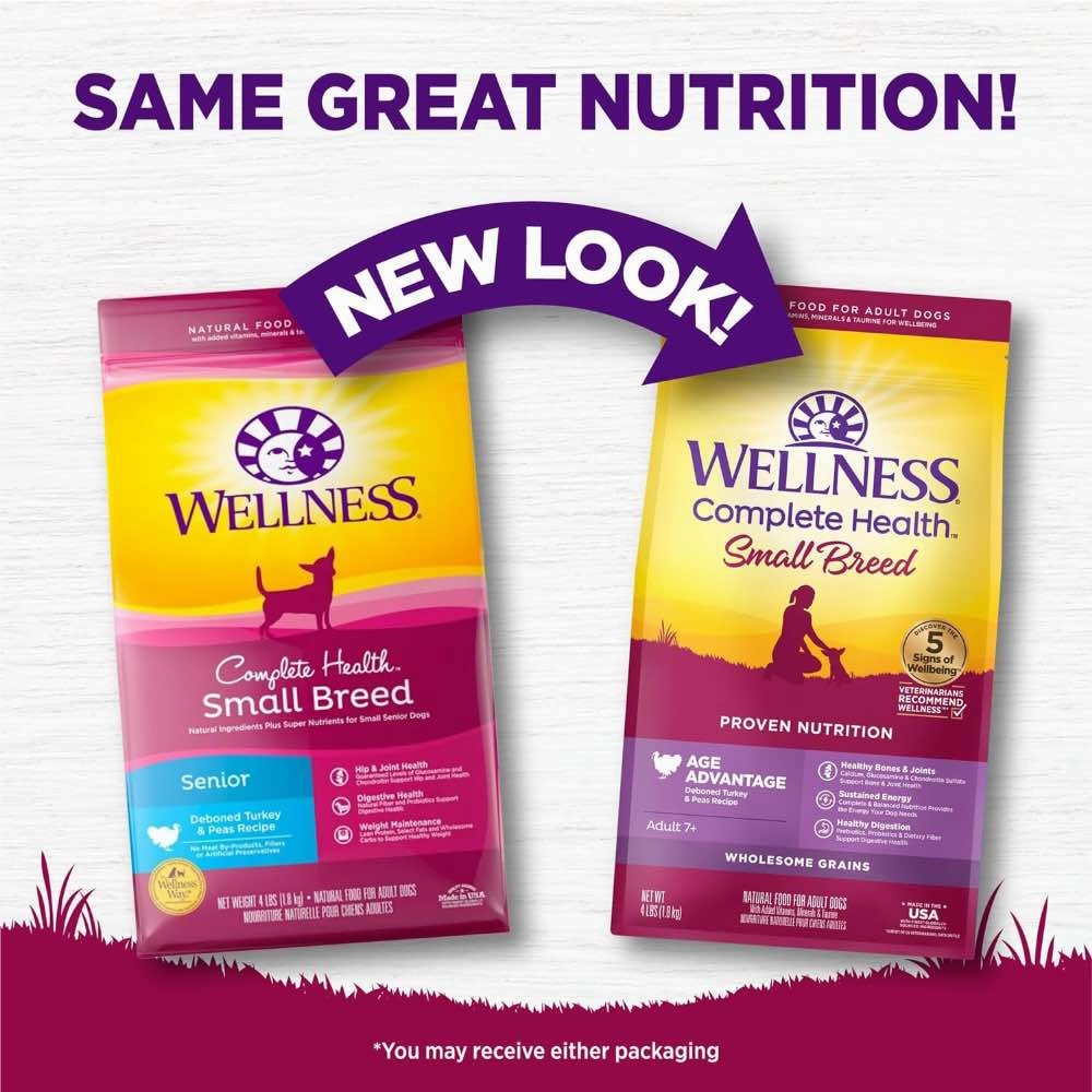Wellness Complete Health Small Breed Turkey & Peas Senior Dry Dog Food 4lb