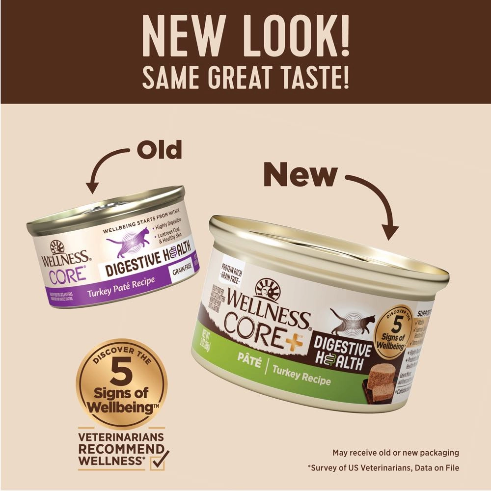 Wellness Core  Digestive Health Pate Turkey Pate Grain-Free Canned Cat Food 85g