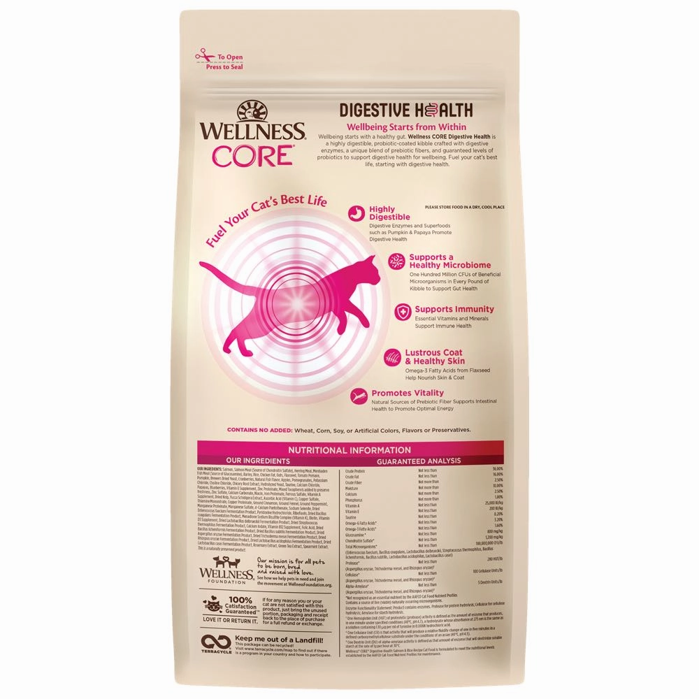 Wellness CORE Digestive Health Salmon & Rice Adult Dry Cat Food