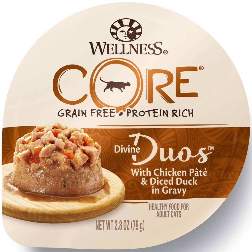 Wellness CORE Divine Duos Chicken Pate & Diced Duck In Gravy Wet Cat Food 2.8oz