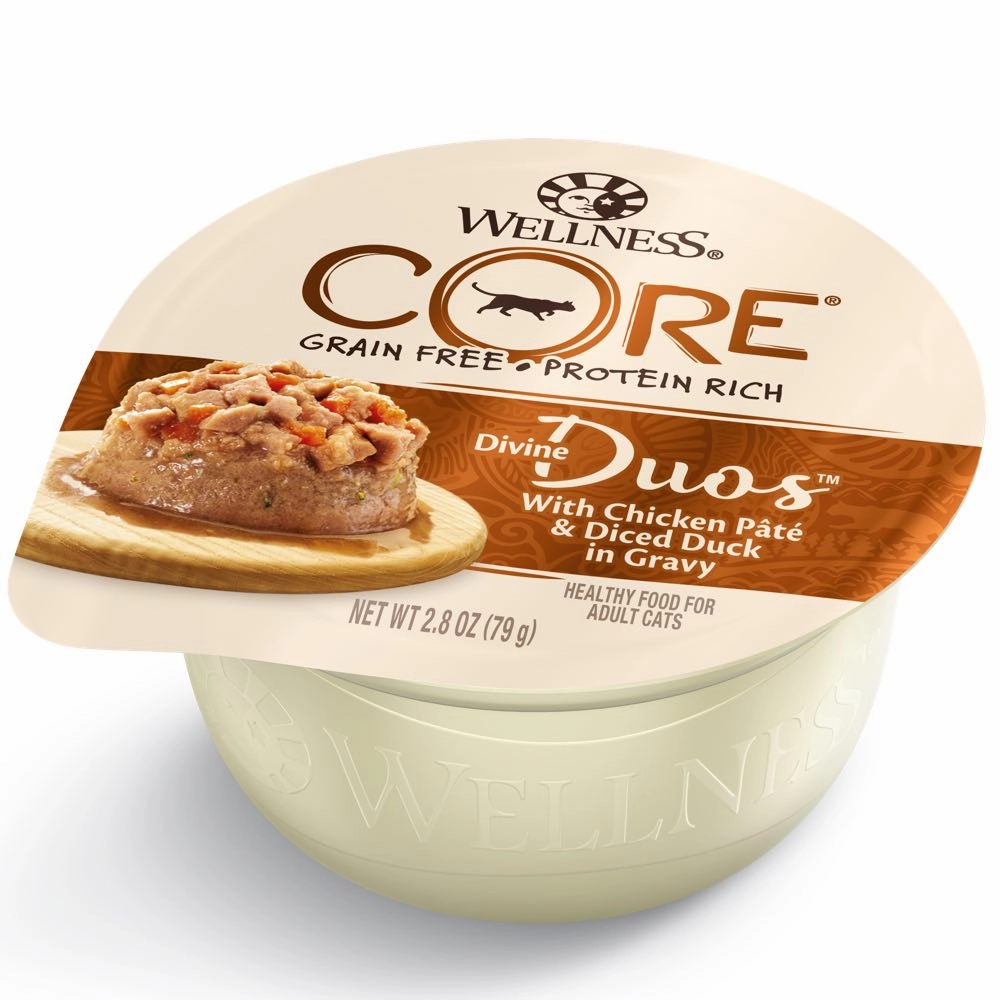 Wellness CORE Divine Duos Chicken Pate & Diced Duck In Gravy Wet Cat Food 2.8oz