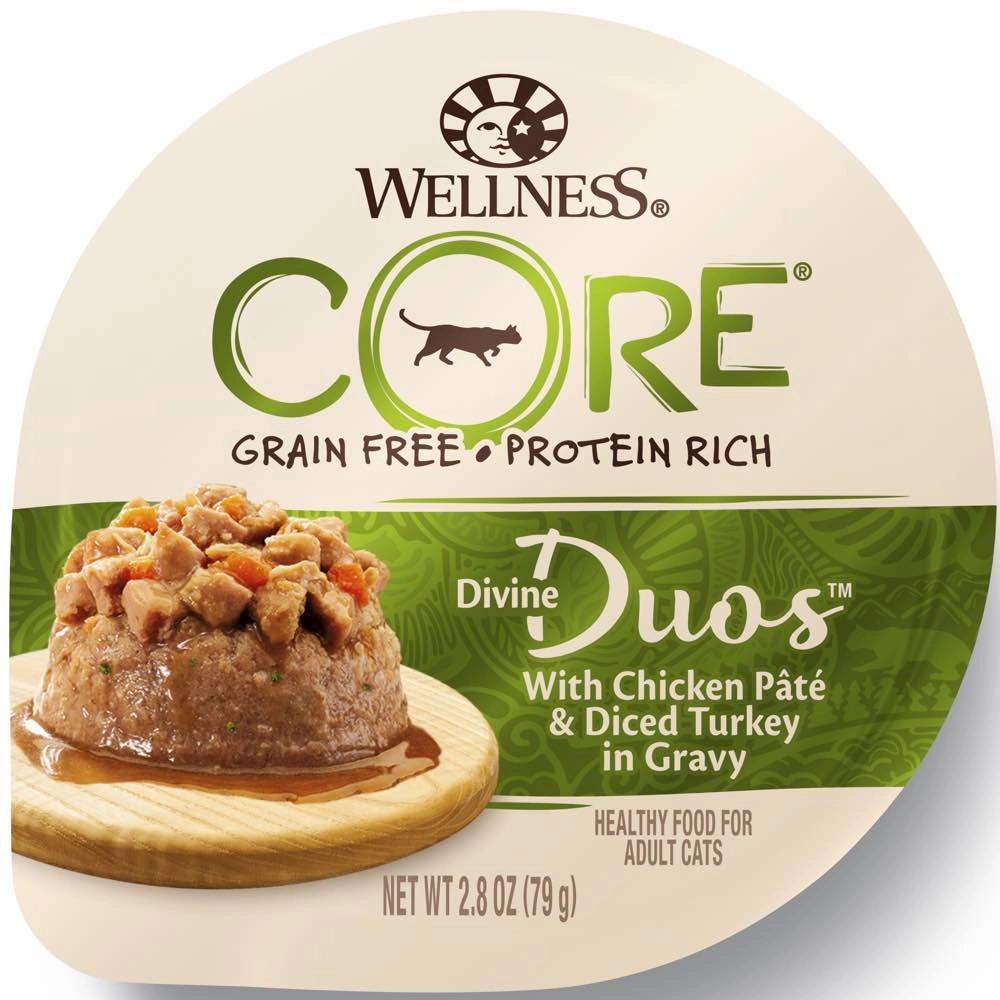 Wellness CORE Divine Duos Chicken Pate & Diced Turkey In Gravy Wet Cat Food 2.8oz