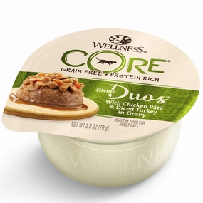 Wellness CORE Divine Duos Chicken Pate & Diced Turkey In Gravy Wet Cat Food 2.8oz