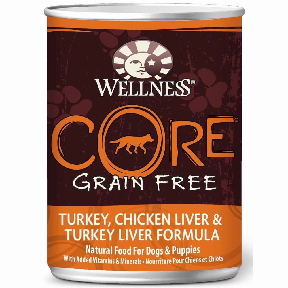 Wellness CORE Grain-Free Turkey, Chicken Liver & Turkey Liver Canned Dog Food 354g