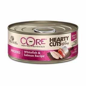 Wellness CORE Hearty Cuts Shredded Whitefish & Salmon Grain-Free Canned Cat Food 156g