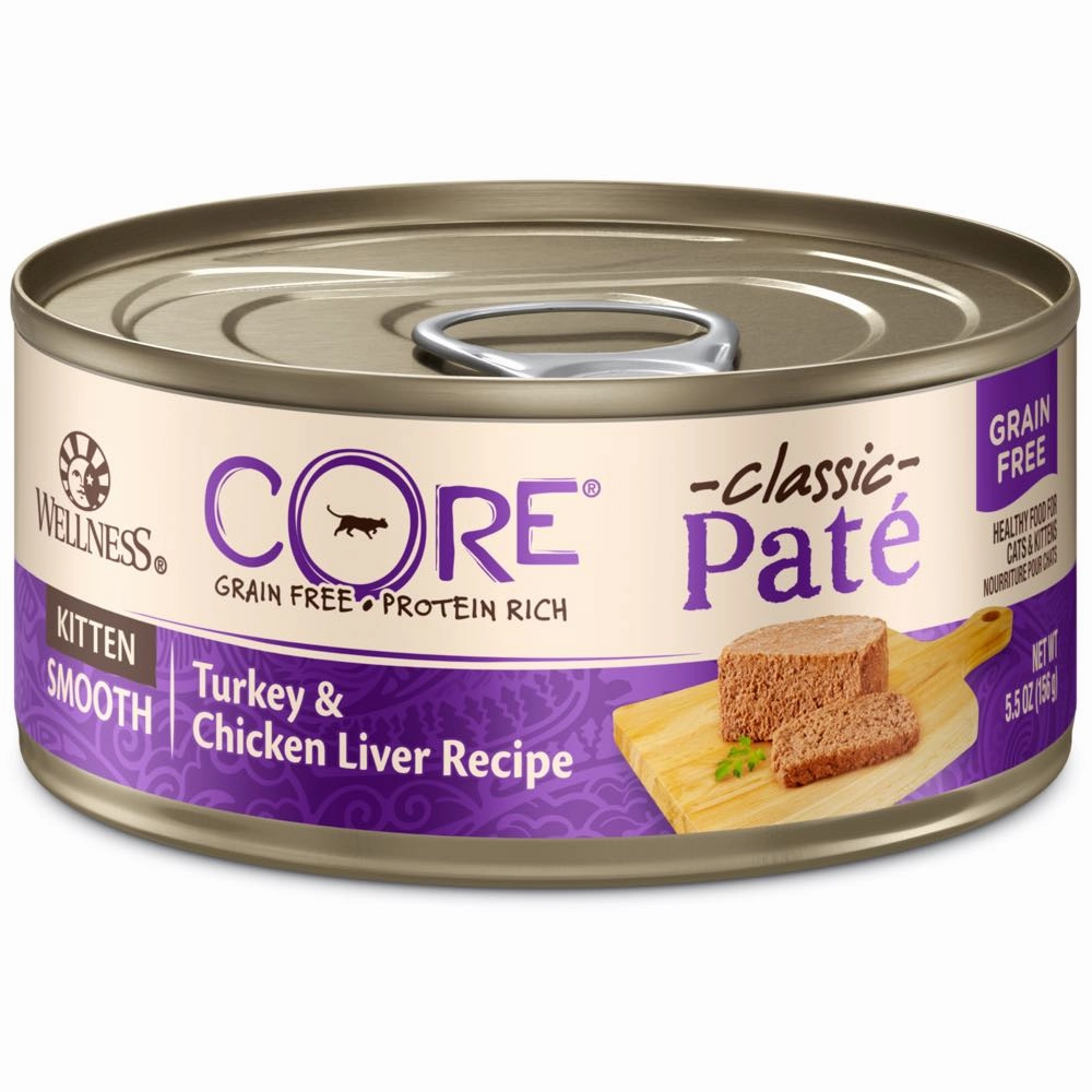 Wellness CORE Pate Kitten Turkey & Chicken Liver Grain-Free Canned Cat Food 156g