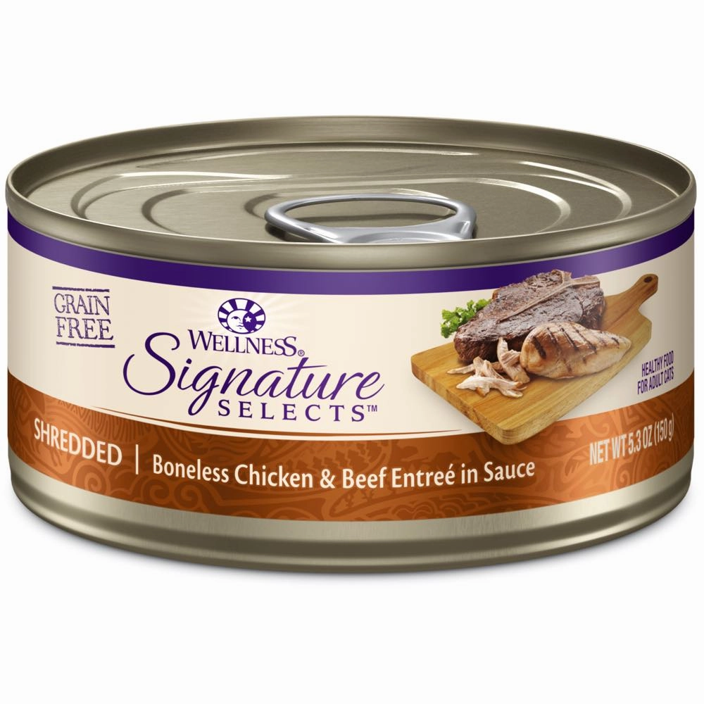Wellness CORE Signature Selects Shredded Chicken & Beef Grain-Free Canned Cat Food