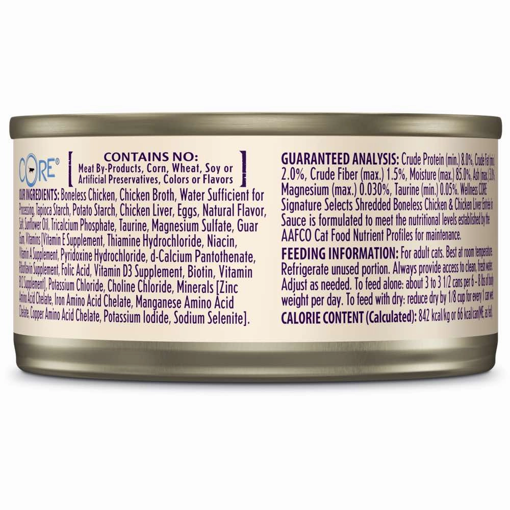 Wellness CORE Signature Selects Shredded Chicken & Chicken Liver Grain-Free Canned Cat Food