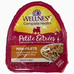Wellness Petite Entrees Mini-Filets Roasted Beef in Gravy Grain-Free Tray Dog Food 85g