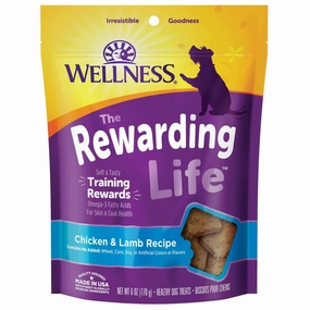 Wellness Rewarding Life (WellBites) Chicken & Lamb Grain Free Dog Treats 6oz (Exp 13Sep25)