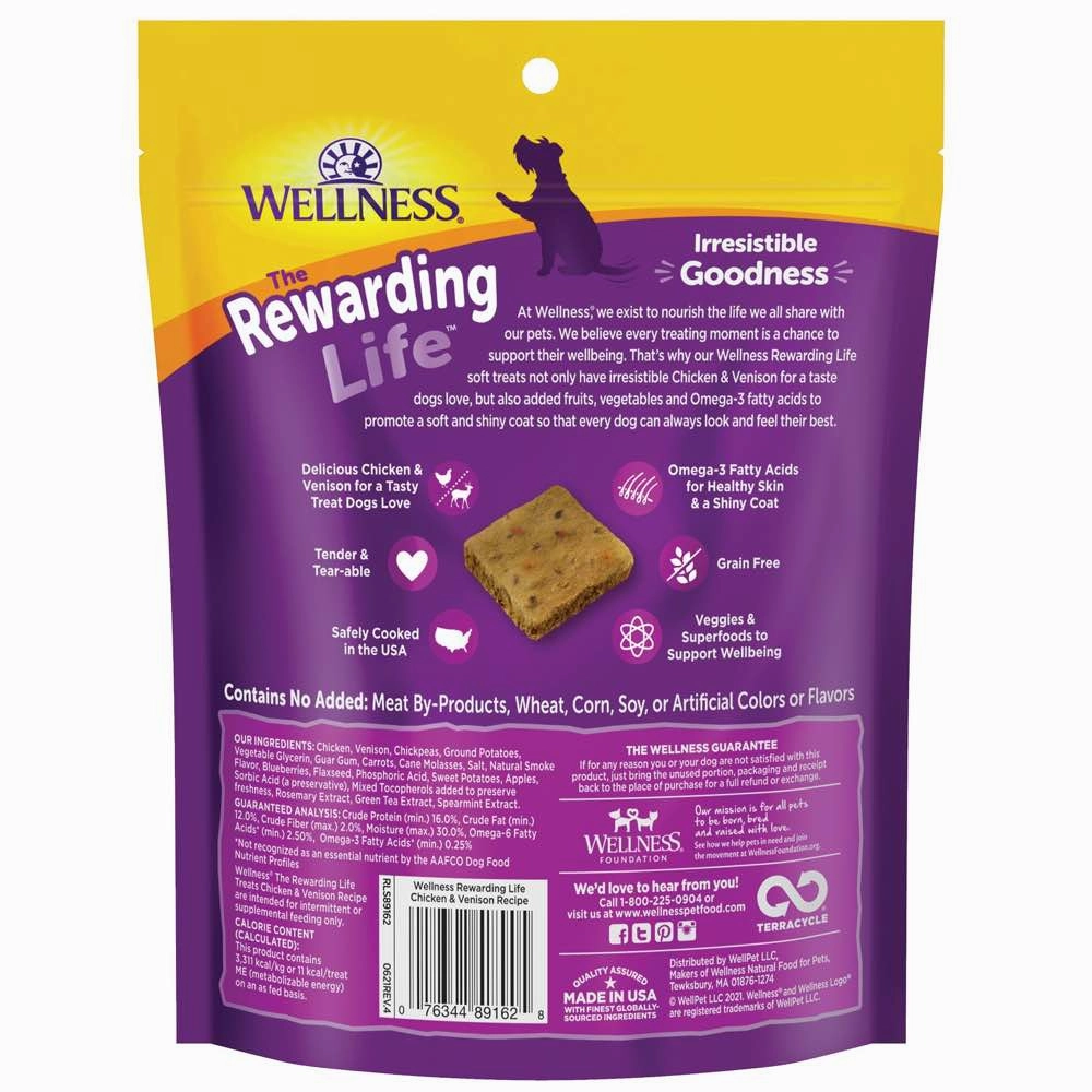 Wellness Rewarding Life (WellBites) Chicken & Venison Grain Free Dog Treats 6oz (Exp 13Dec25)