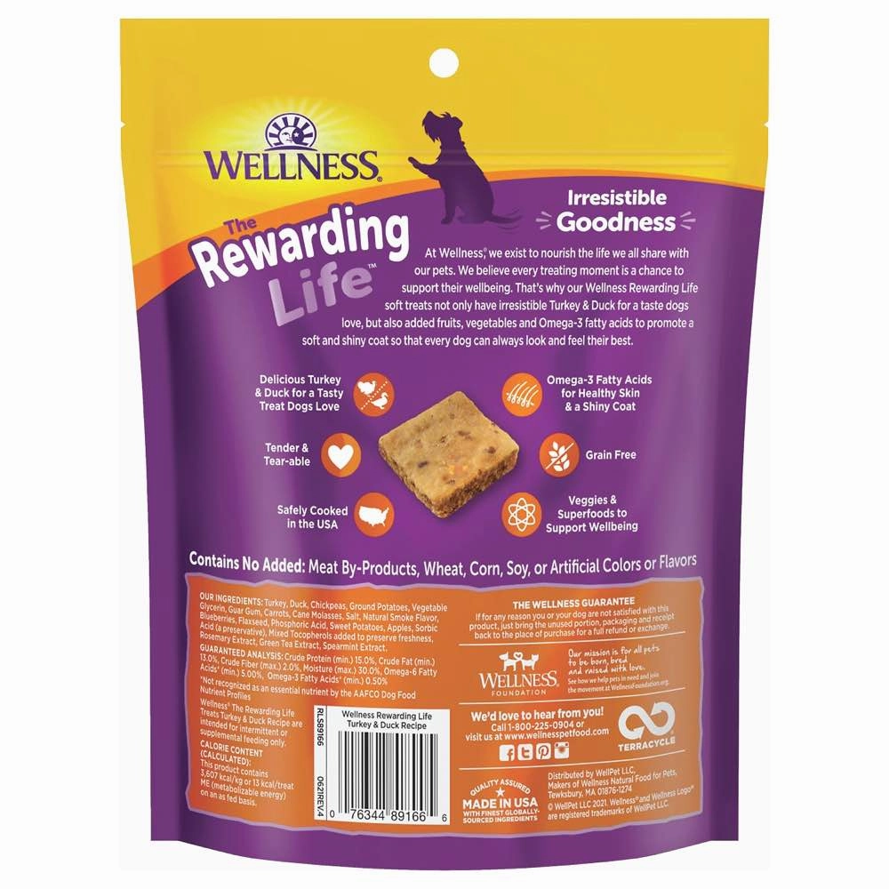 Wellness Rewarding Life (Wellbites) Turkey & Duck Grain Free Dog Treats 6oz