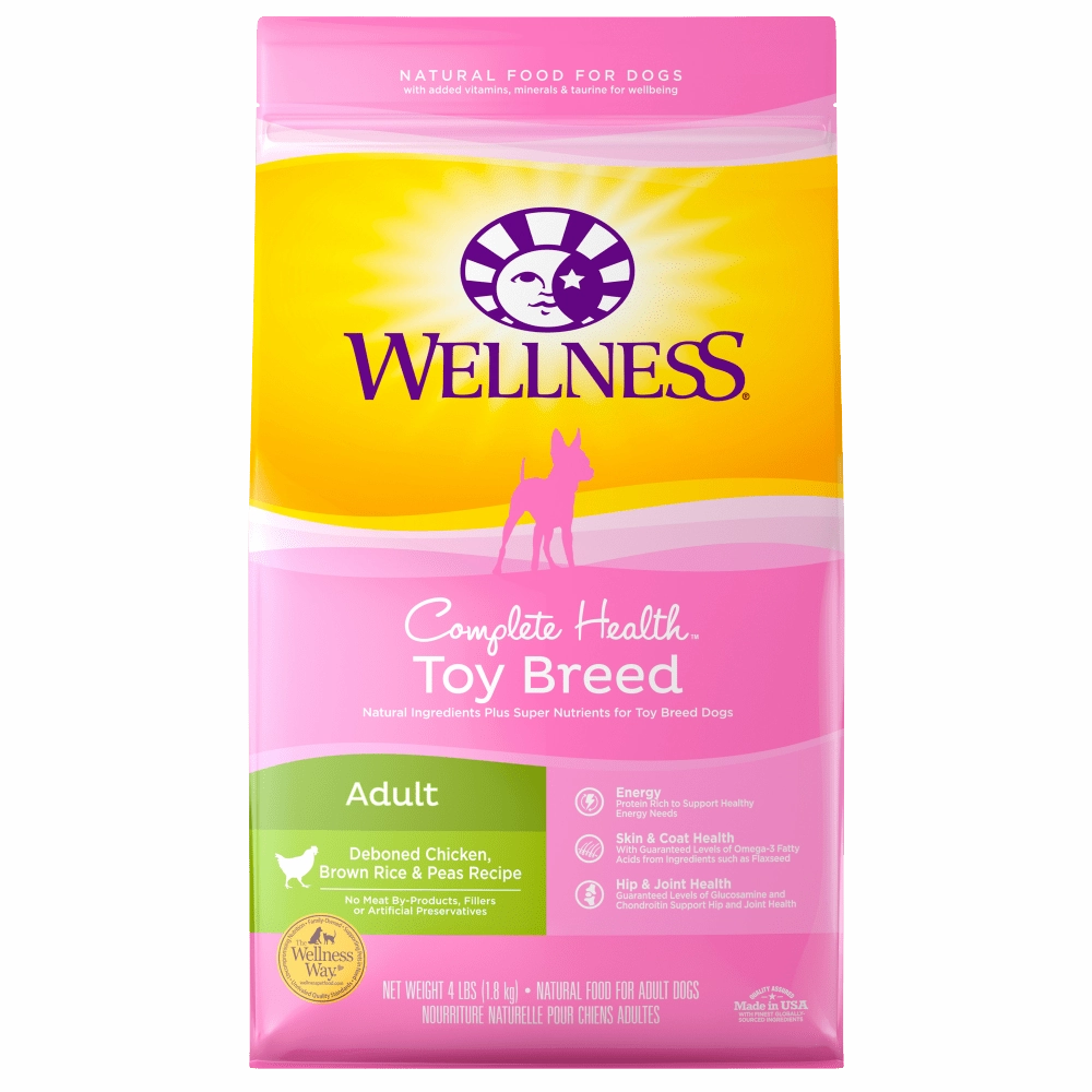Wellness Toy Breed Complete Health Adult Deboned Chicken, Brown Rice & Peas Recipe Dry Dog Food