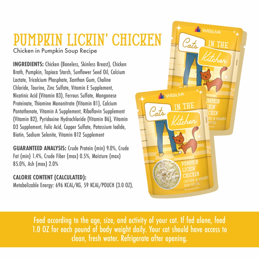 Weruva Cats In the Kitchen Pumpkin Lickin Chicken Pouches Wet Cat Food