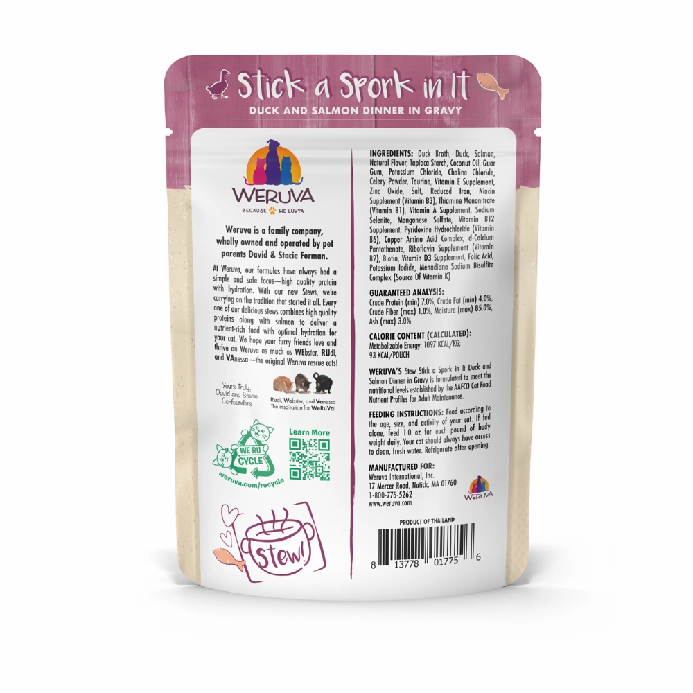 Weruva Classic Cat Stews! Stick a Spork in It with Duck & Salmon in Gravy Canned Cat Food