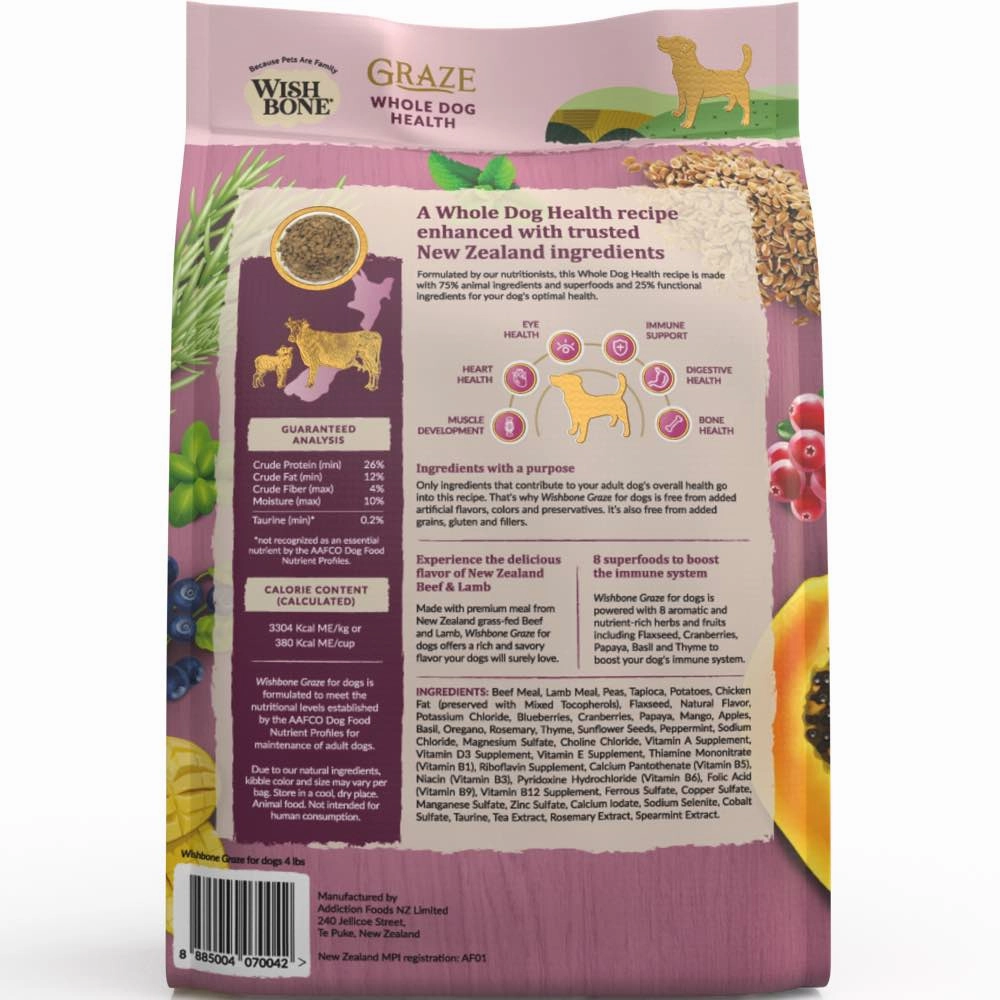 Wishbone Graze Grass-Fed Beef & Lamb Meal Grain-Free Adult Dry Dog Food