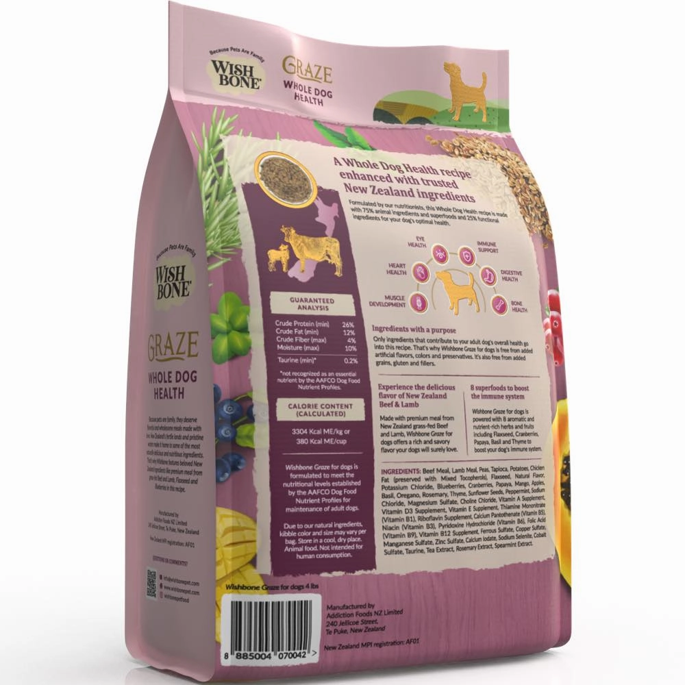 Wishbone Graze Grass-Fed Beef & Lamb Meal Grain-Free Adult Dry Dog Food