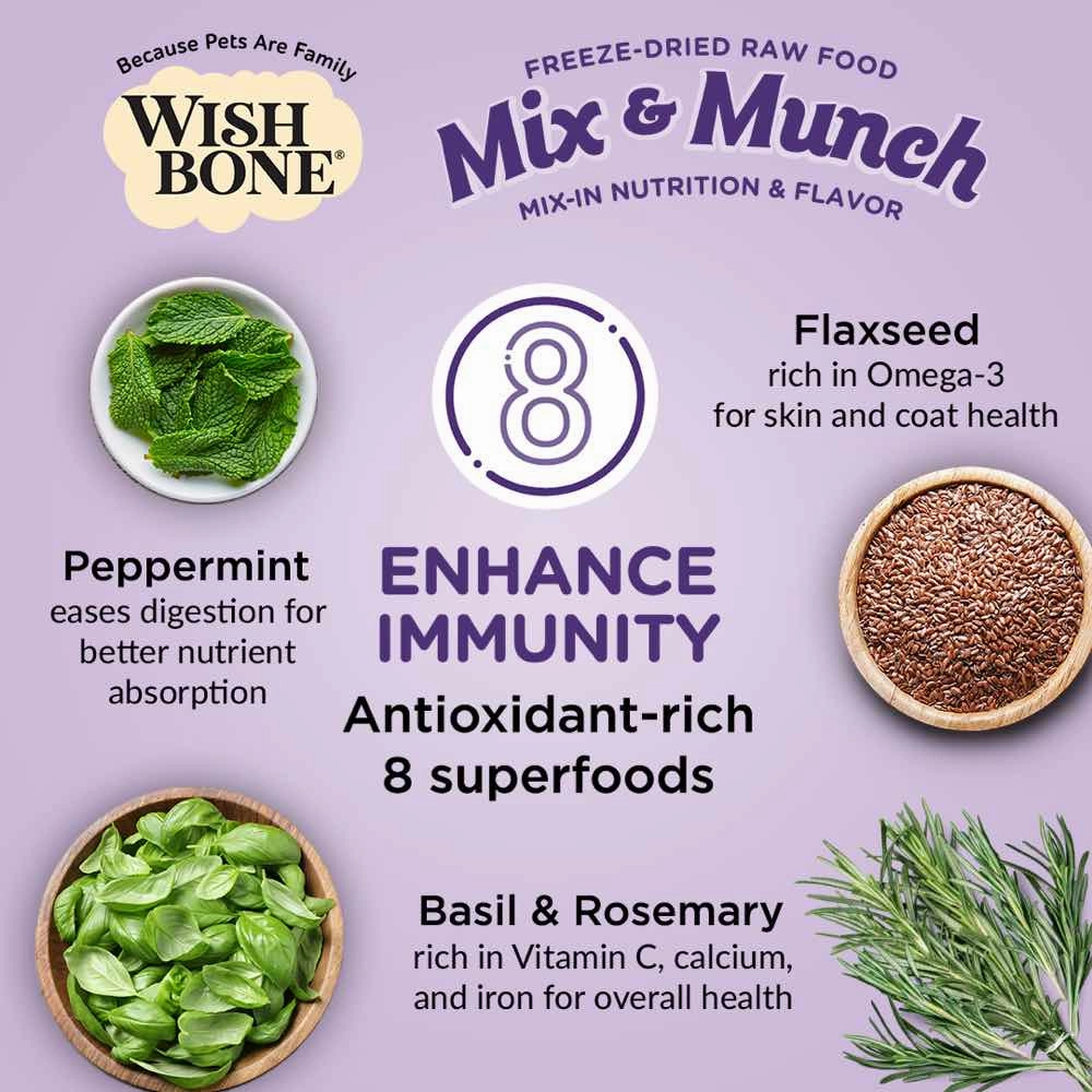 Wishbone Mix & Munch Beef & Ocean Fish Grain-Free Freeze-Dried Raw Food Dog Food Topper 350g