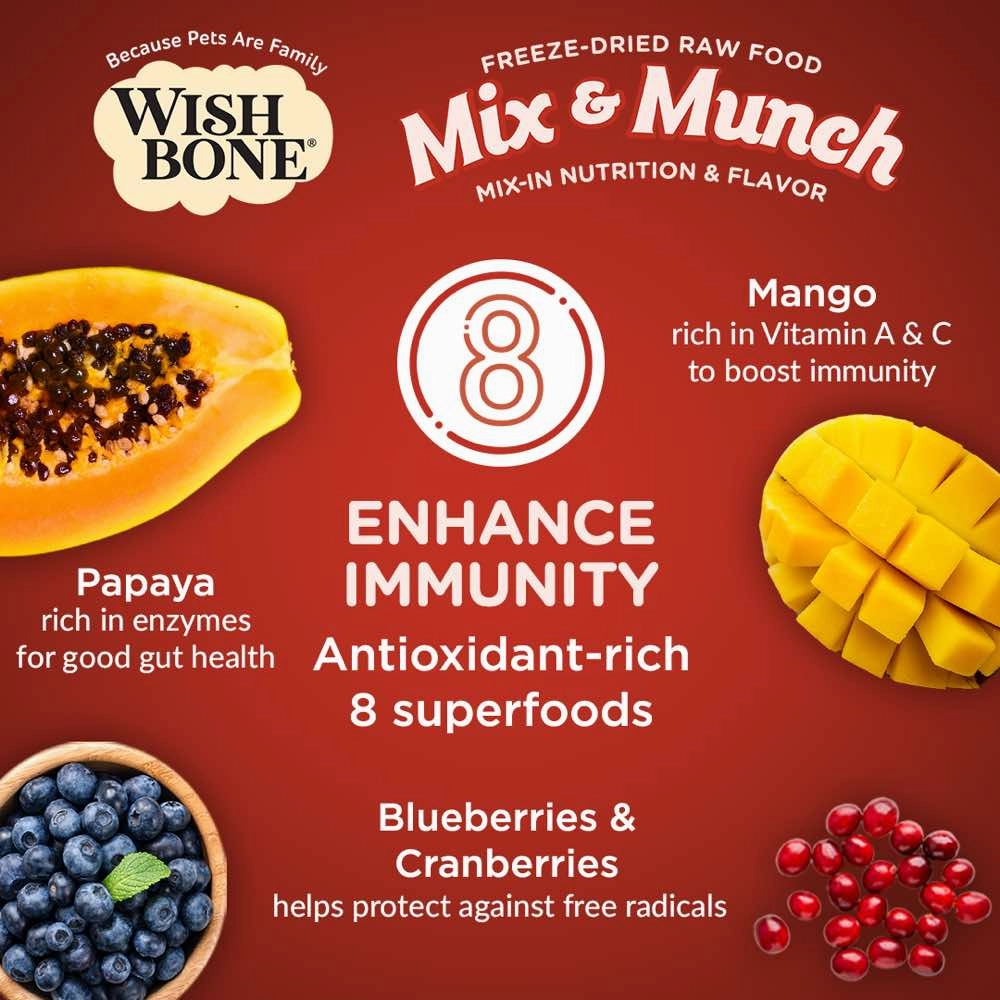 Wishbone Mix & Munch Beef & Venison Grain-Free Freeze-Dried Raw Food Cat Food Topper 350g