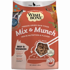 Wishbone Mix & Munch Beef & Venison Grain-Free Freeze-Dried Raw Food Cat Food Topper 350g