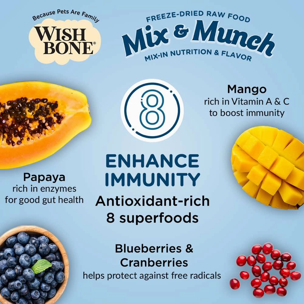 Wishbone Mix & Munch Chicken & Rabbit Grain-Free Freeze-Dried Raw Food Dog Food Topper 350g