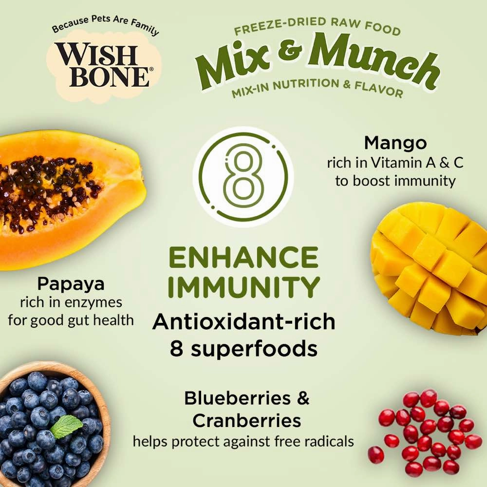 Wishbone Mix & Munch Lamb, Goat & Chicken Grain-Free Freeze-Dried Raw Food Dog Food Topper 350g