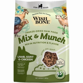 Wishbone Mix & Munch Lamb, Goat & Chicken Grain-Free Freeze-Dried Raw Food Dog Food Topper 350g