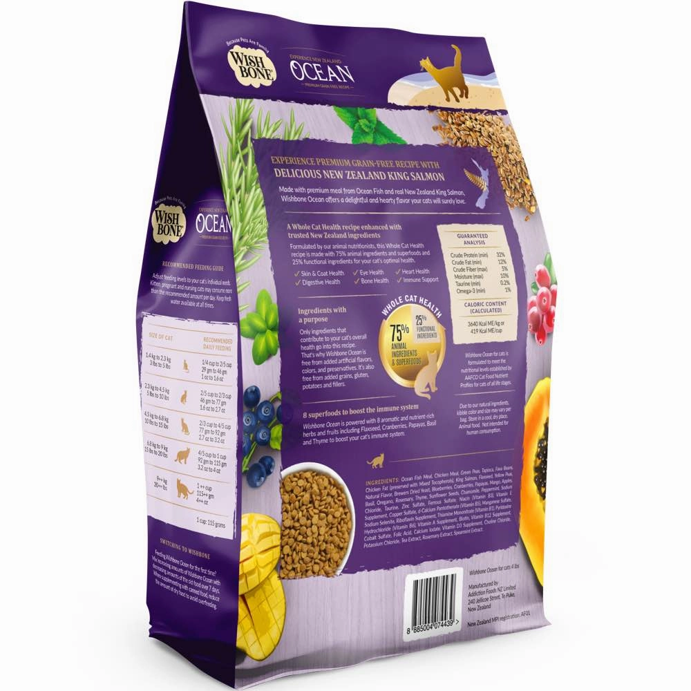 Wishbone Ocean Fish & Chicken Grain-Free Dry Cat Food 4lb
