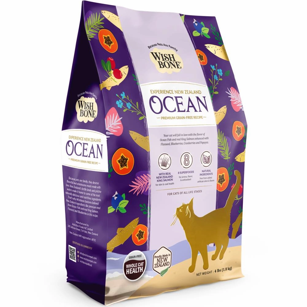 Wishbone Ocean Fish & Chicken Grain-Free Dry Cat Food 4lb