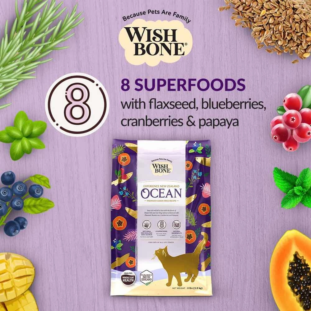 Wishbone Ocean Fish & Chicken Grain-Free Dry Cat Food 4lb