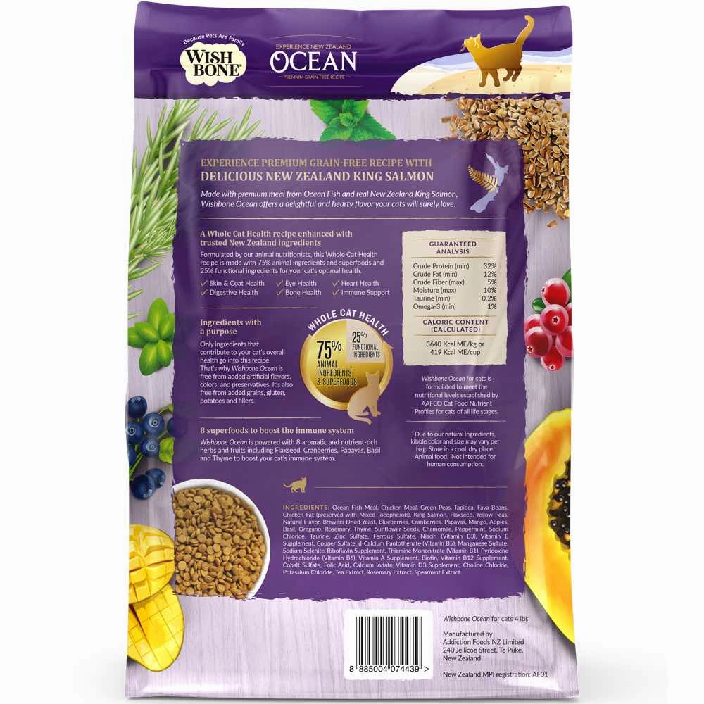 Wishbone Ocean Fish & Chicken Grain-Free Dry Cat Food 4lb