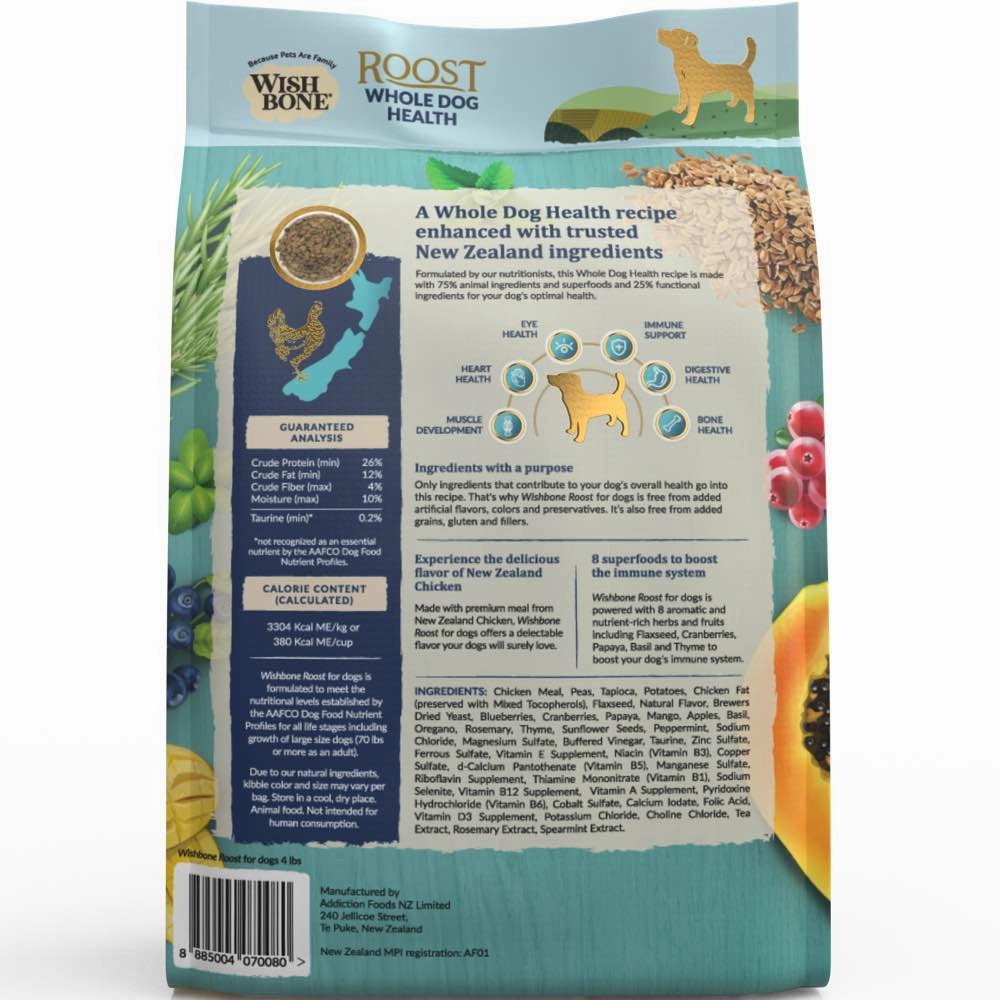 Wishbone Roost Premium Chicken Meal Grain-Free Dry Dog Food