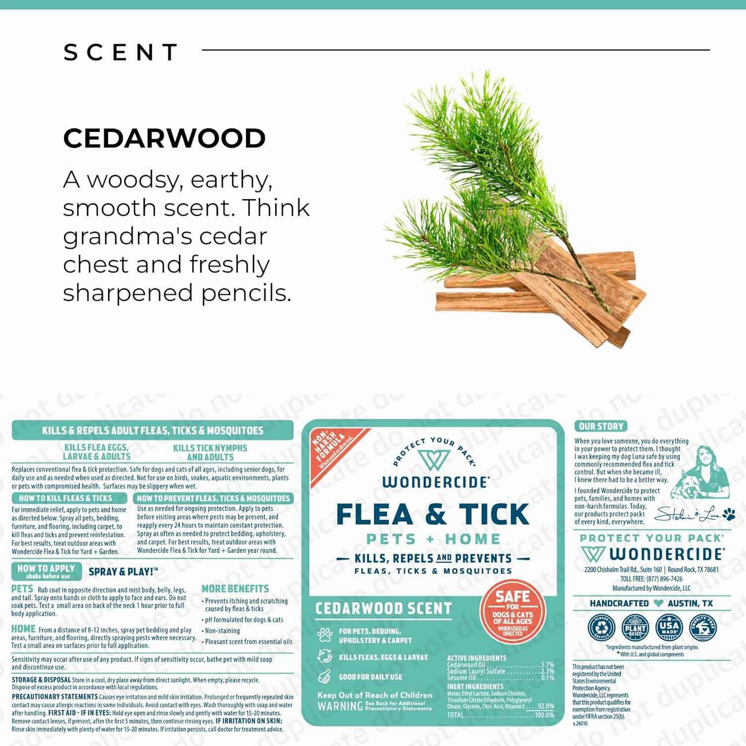 Wondercide Flea, Tick & Mosquito Control Spray for Pets   Home