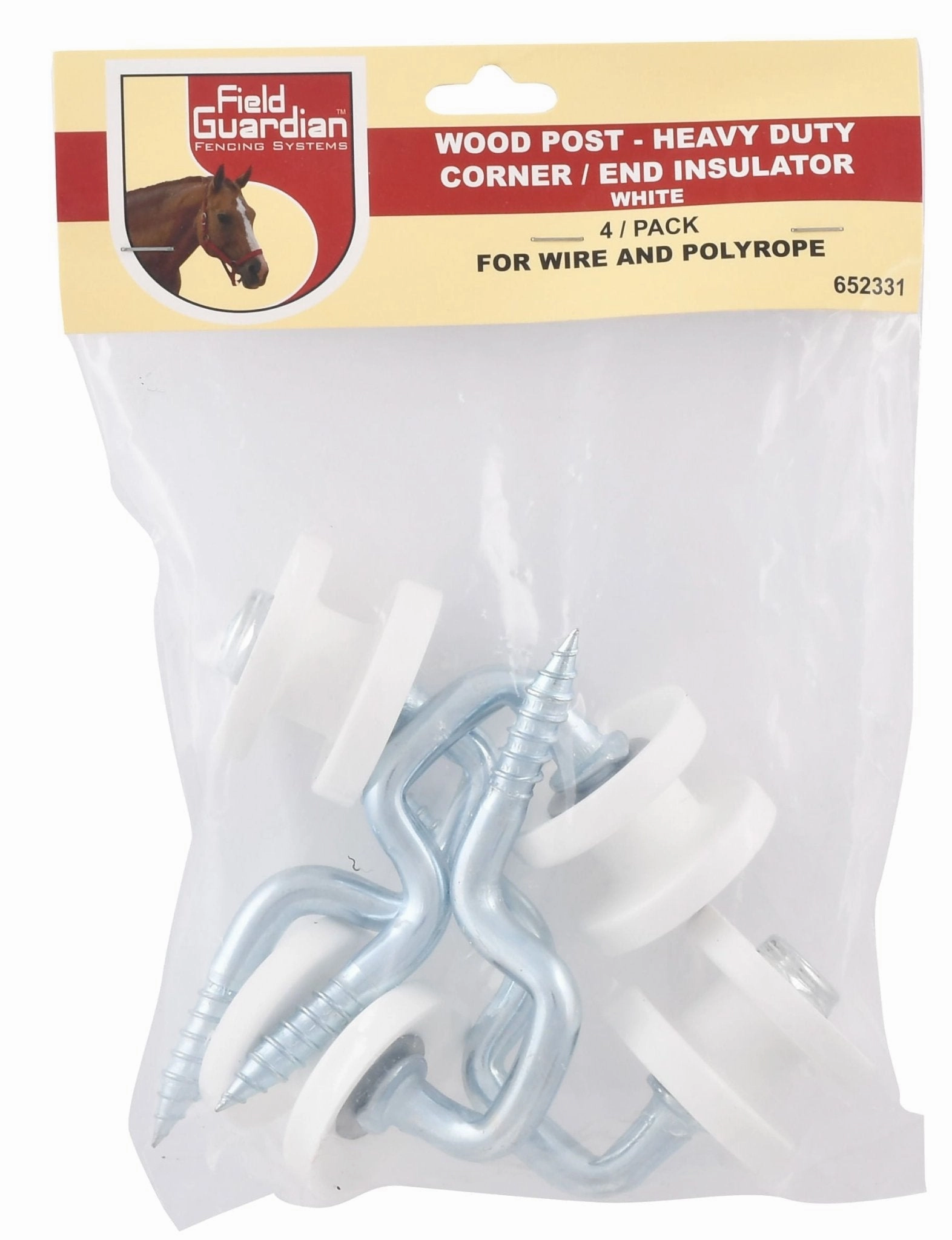 Wood Post Screw-In Corner Insulator, 4 pk