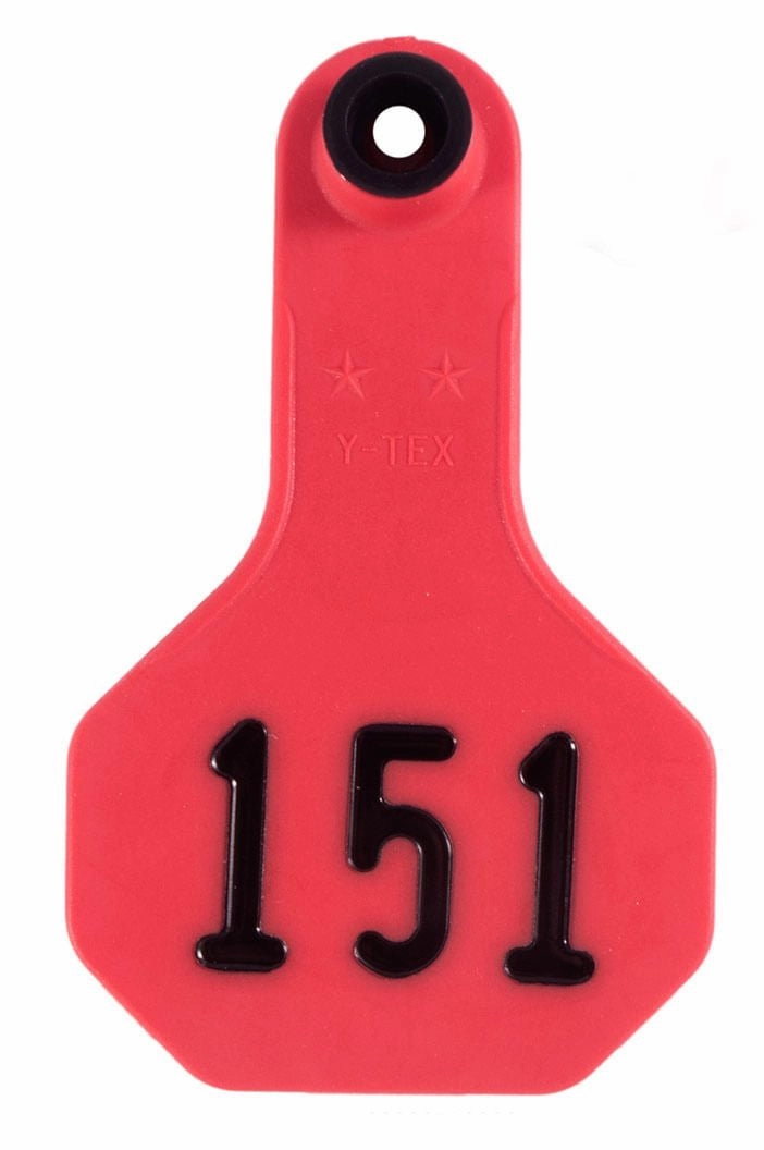 Y-Tex Numbered 2-Piece Ear Tags, 25 ct