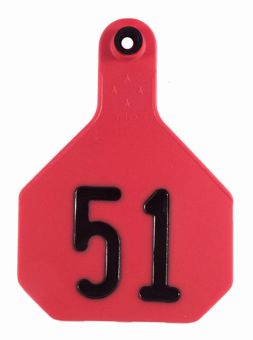 Y-Tex Numbered 2-Piece Ear Tags, 25 ct