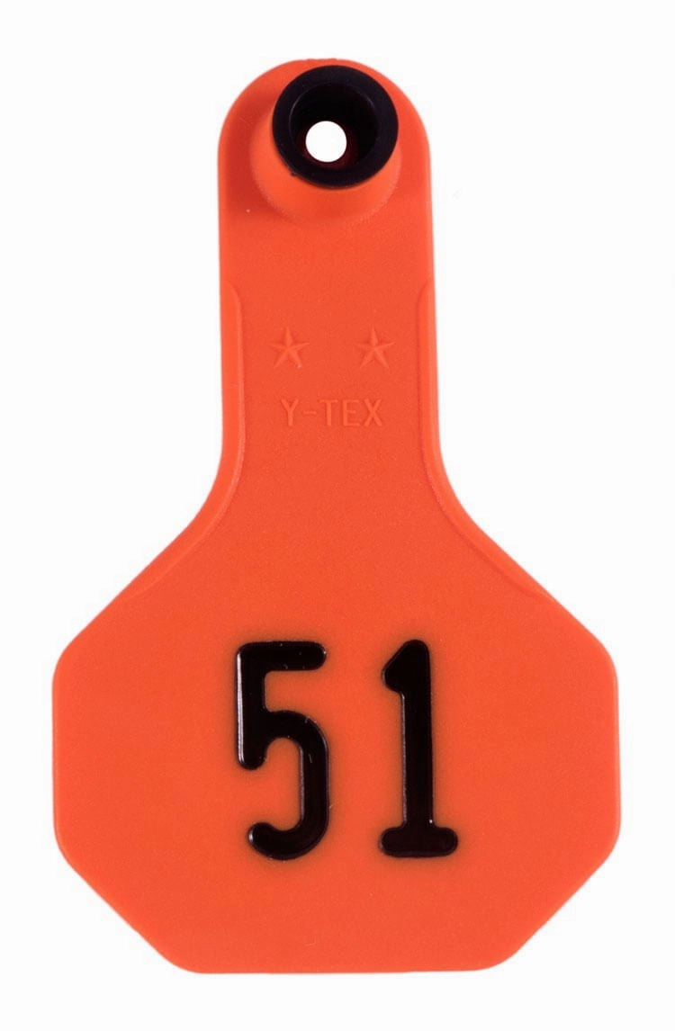 Y-Tex Numbered 2-Piece Ear Tags, 25 ct