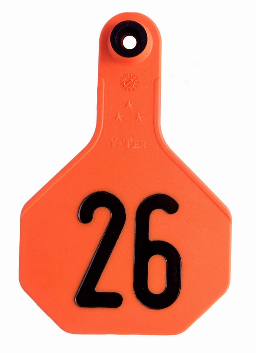 Y-Tex Numbered 2-Piece Ear Tags, 25 ct